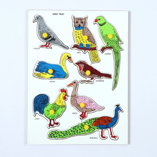 BIRD PARROT TRAY WITH KNOB