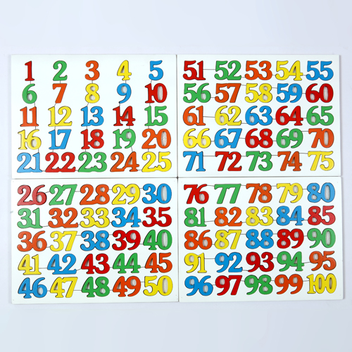 NUMBER INSERT PUZZLE 1-100 (SET OF 4)